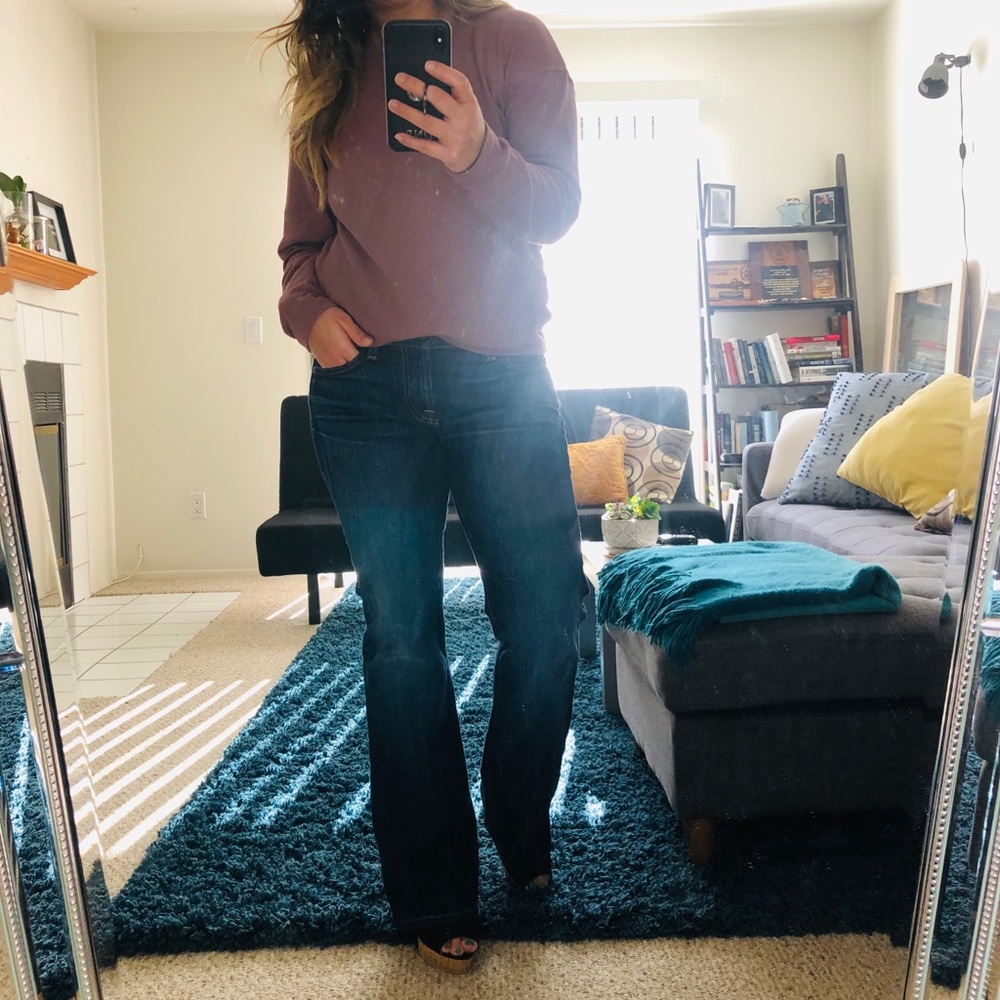 7 for all Mankind Dark Wash Bootcut Jeans